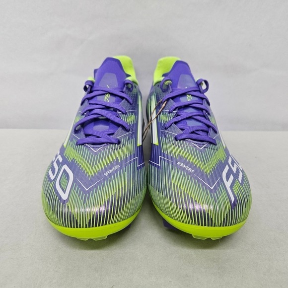 Adidas F50 League FG/MG Soccer Cleats JI0003 Purple Lucid Lemon Mens Size 10.5 - Picture 5 of 11